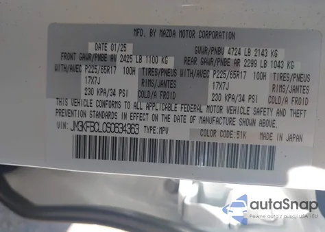 2025 Mazda Cx-5 2.5 S Preferred from USA, damaged, VIN JM3KFBCL0S0634363